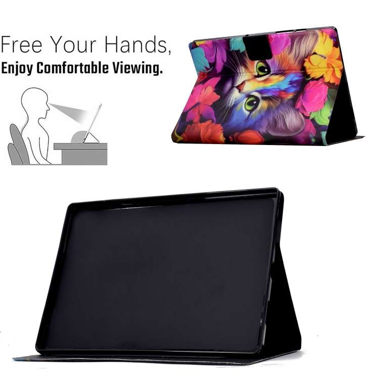 For Amazon Kindle Paperwhite 5 2021 Voltage Painted Smart Leather Tablet Case(Rose Cat)
