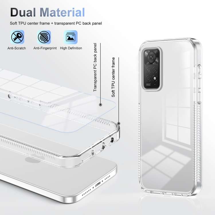 For Xiaomi Redmi Note 11 Pro/Note 12 Pro 4G 2.5mm Anti-slip Clear Acrylic Hybrid TPU Phone Case(Tran