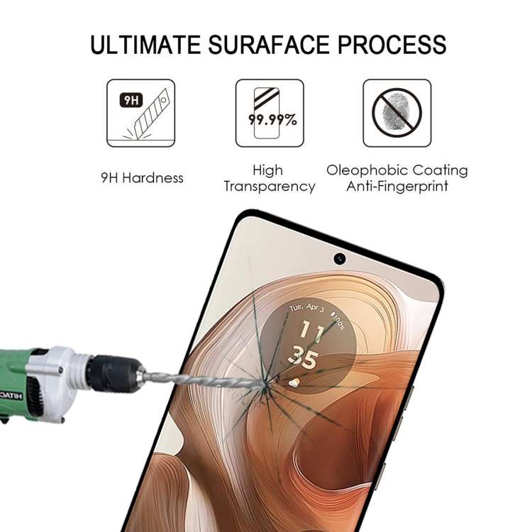 For Motorola Edge 50 Ultra Edge Glue 9H HD 3D Curved Edge Tempered Glass Film(Black)