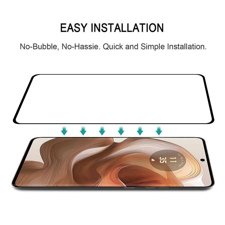 For Motorola Edge 50 Ultra Edge Glue 9H HD 3D Curved Edge Tempered Glass Film(Black)