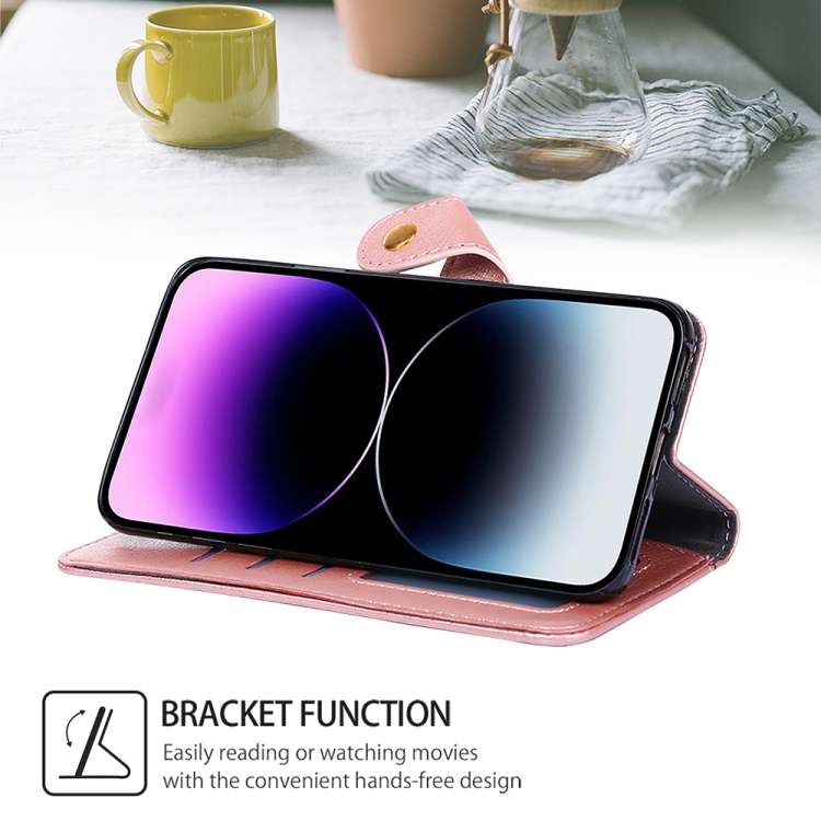 For Xiaomi Redmi Turbo 3 5G Zipper Bag Leather Phone Case(Rose Gold)