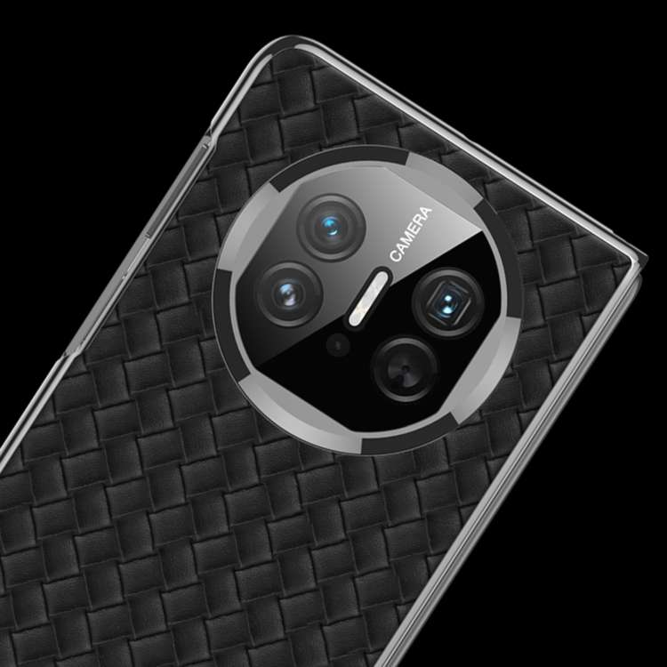 For Huawei Mate X5 GKK Leather Ultra-thin Electroplating Woven Texture Shockproof Phone Case(Black)