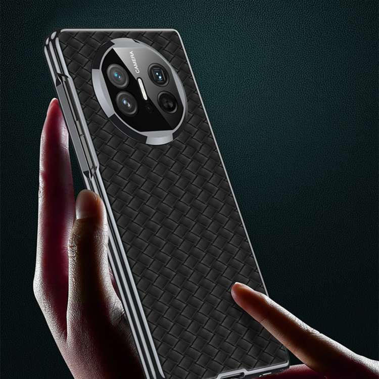 For Huawei Mate X5 GKK Leather Ultra-thin Electroplating Woven Texture Shockproof Phone Case(Black)