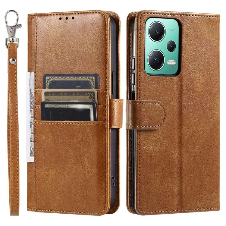 For Xiaomi Poco X5 Simple 6-Card Wallet Leather Phone Case(Brown)