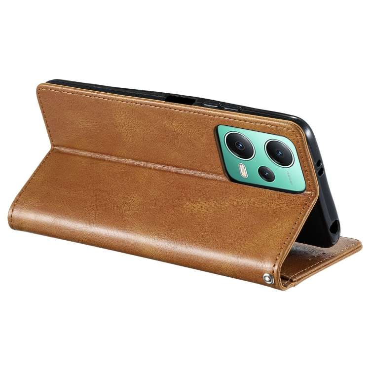 For Xiaomi Poco X5 Simple 6-Card Wallet Leather Phone Case(Brown)