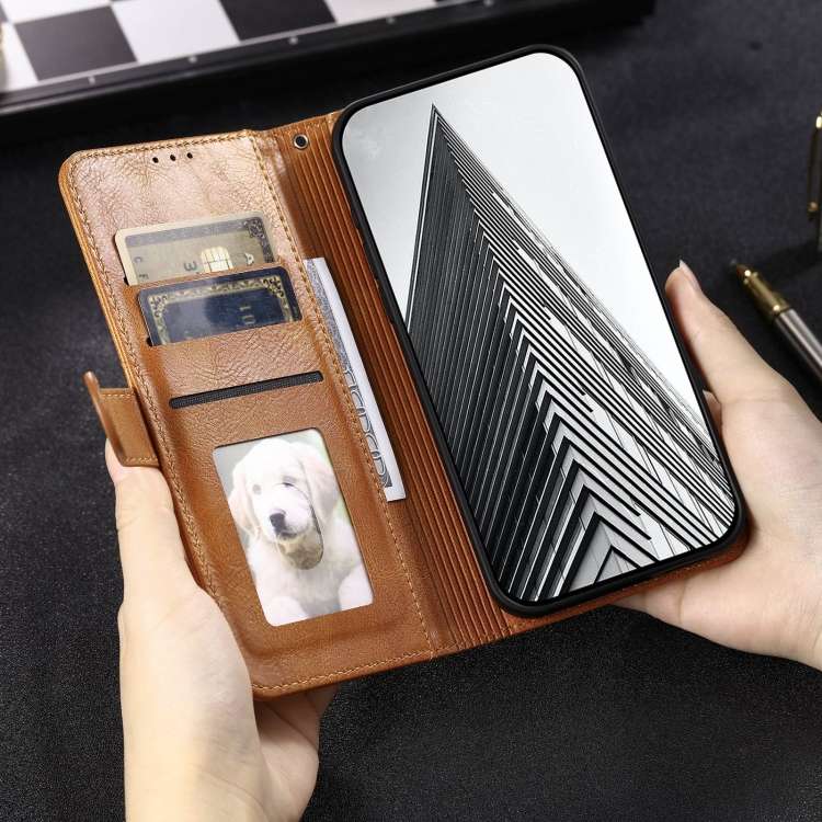 For Motorola Moto G Power 2024 Simple 6-Card Wallet Leather Phone Case(Brown)