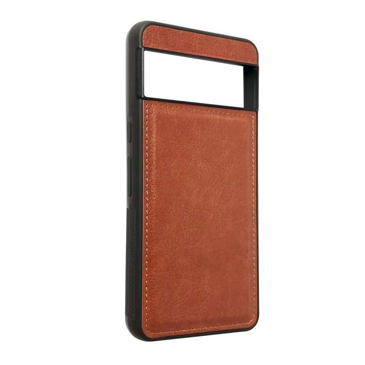 For Google Pixel 8 Cowhide Texture Back Cover Phone Case(Brown)