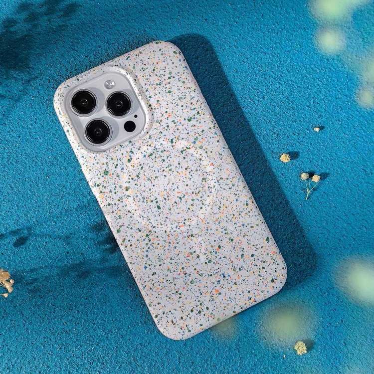 For iPhone 15 Colorful Frosted Magsafe PC Hybrid TPU Phone Case(White)
