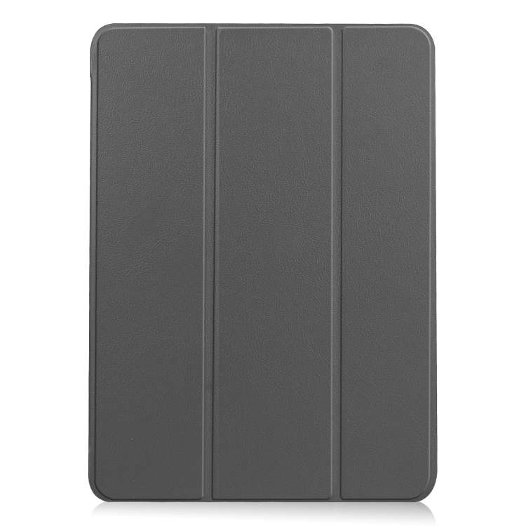 For iPad Air 13 2024 Custer Pure Color 3-Fold Holder Smart Leather Tablet Case(Grey)