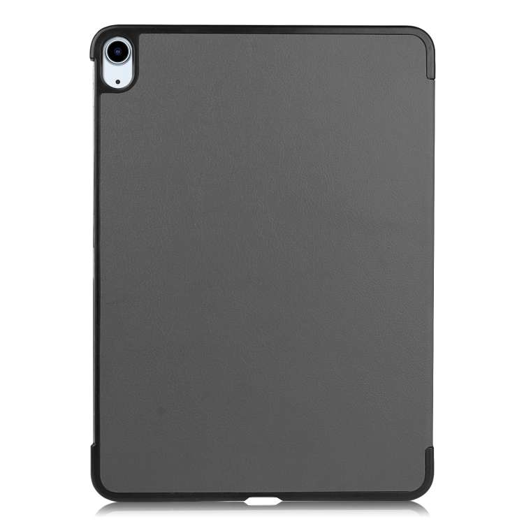 For iPad Air 13 2024 Custer Pure Color 3-Fold Holder Smart Leather Tablet Case(Grey)