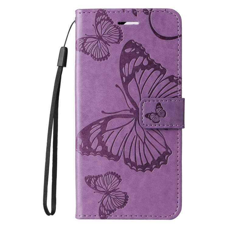 For iPhone SE 2024 3D Butterfly Embossed Pattern Flip Leather Phone Case(Purple)