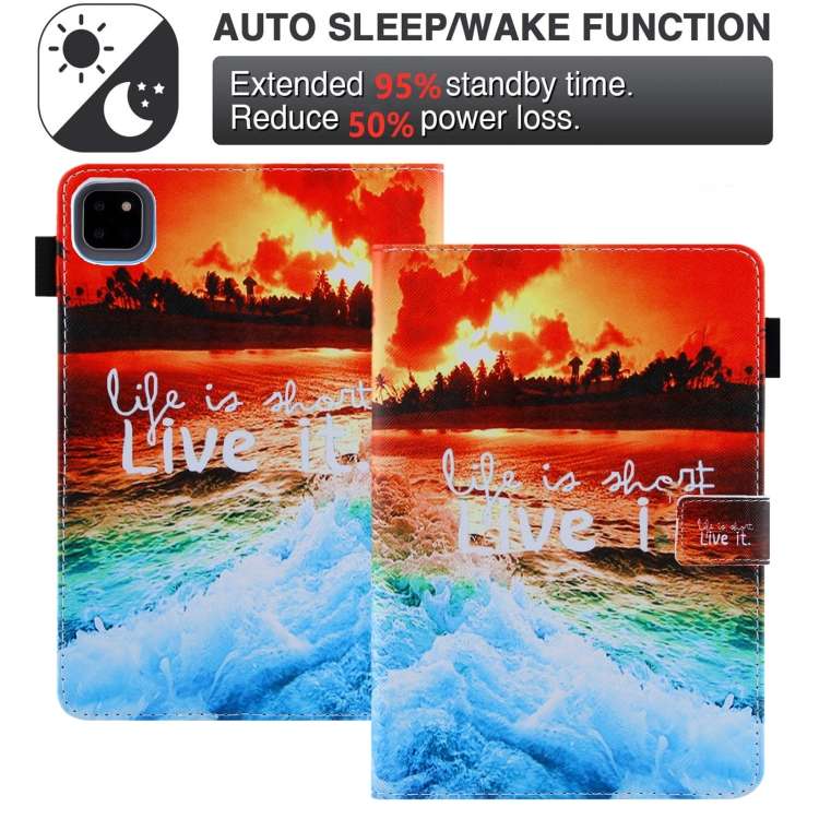 For iPad Pro 11 2024 Colored Drawing Leather Smart Tablet Case(Sunset)