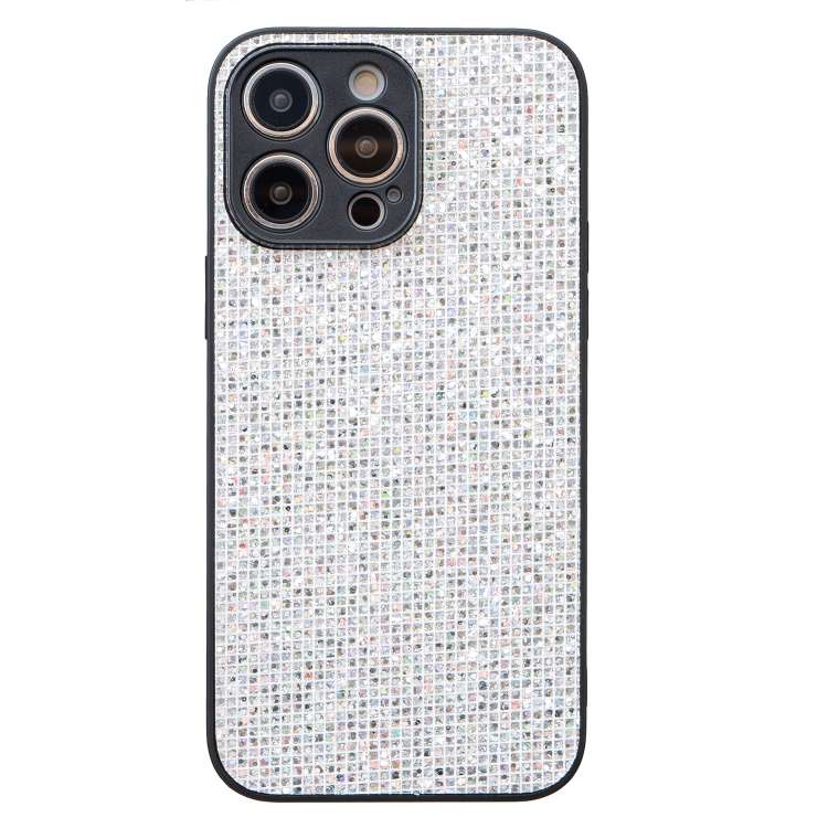 For iPhone 15 Pro Max Glitter Powder TPU Hybrid PC Phone Case(White)