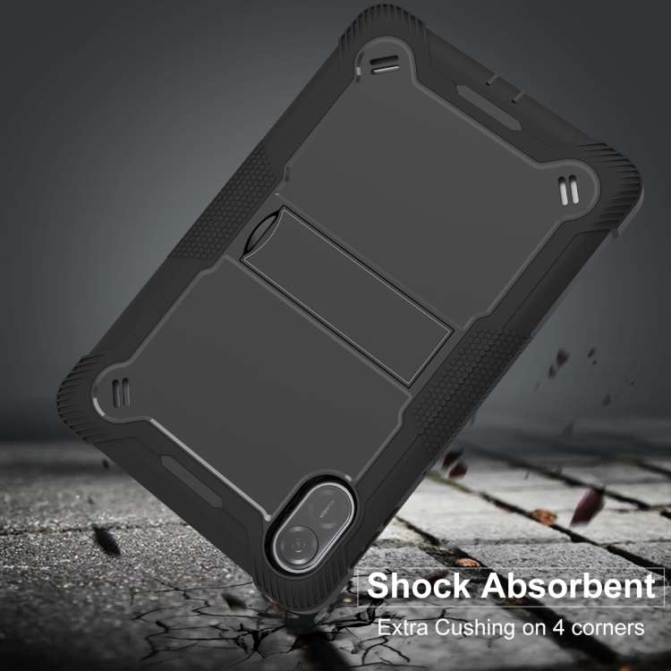 For Honor Pad X9 Shockproof Silicone Hybrid PC Tablet Case with Holder(Black)