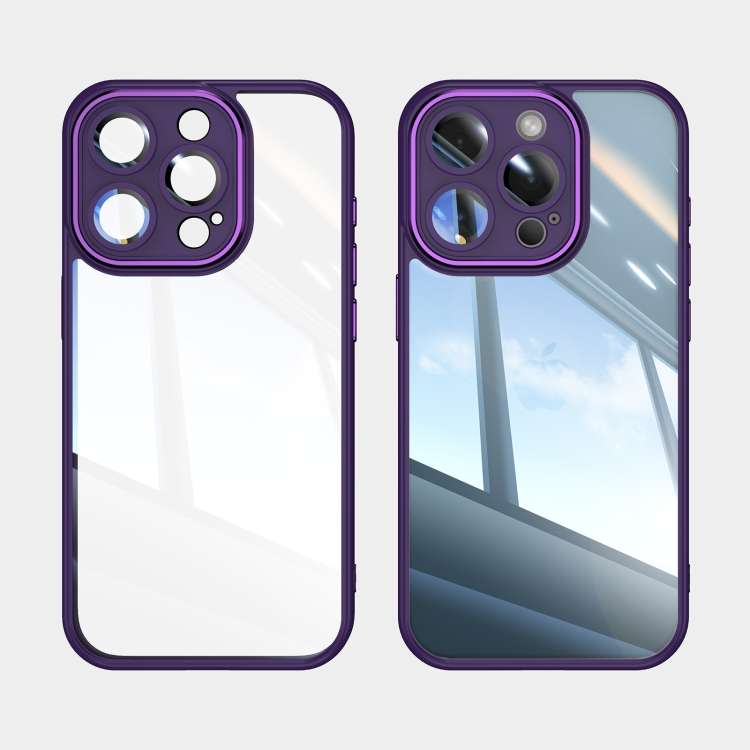 For iPhone 12 Pro Max Acrylic Hybrid TPU Armor Shockproof Phone Case(Purple)