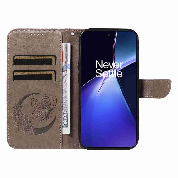 For OnePlus Nord CE4 Swallowtail Butterfly Embossed Leather Phone Case(Grey)