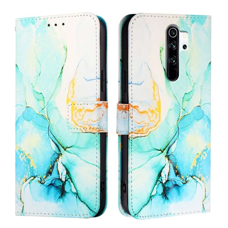For Xiaomi Redmi Note 8 Pro PT003 Marble Pattern Flip Leather Phone Case(Green)