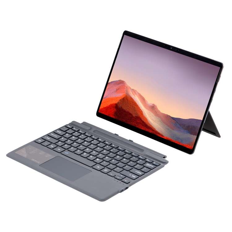 For Microsoft Surface Pro 10 / Pro 9 2089A Wireless Bluetooth Keyboard Leather Case with Touchpad(Gr
