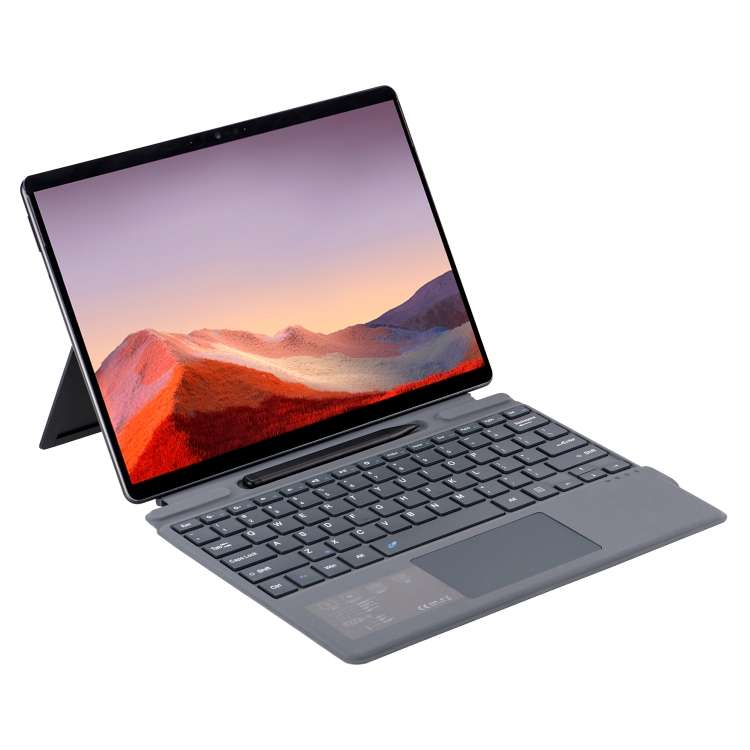 For Microsoft Surface Pro 10 / Pro 9 2089A Wireless Bluetooth Keyboard Leather Case with Touchpad(Gr