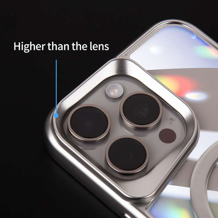 For iPhone 15 Pro Max Blade MagSafe Magnetic Transparent PC Phone Case(Purple)