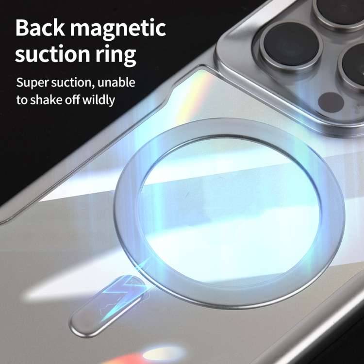 For iPhone 15 Pro Max Blade MagSafe Magnetic Transparent PC Phone Case(Purple)