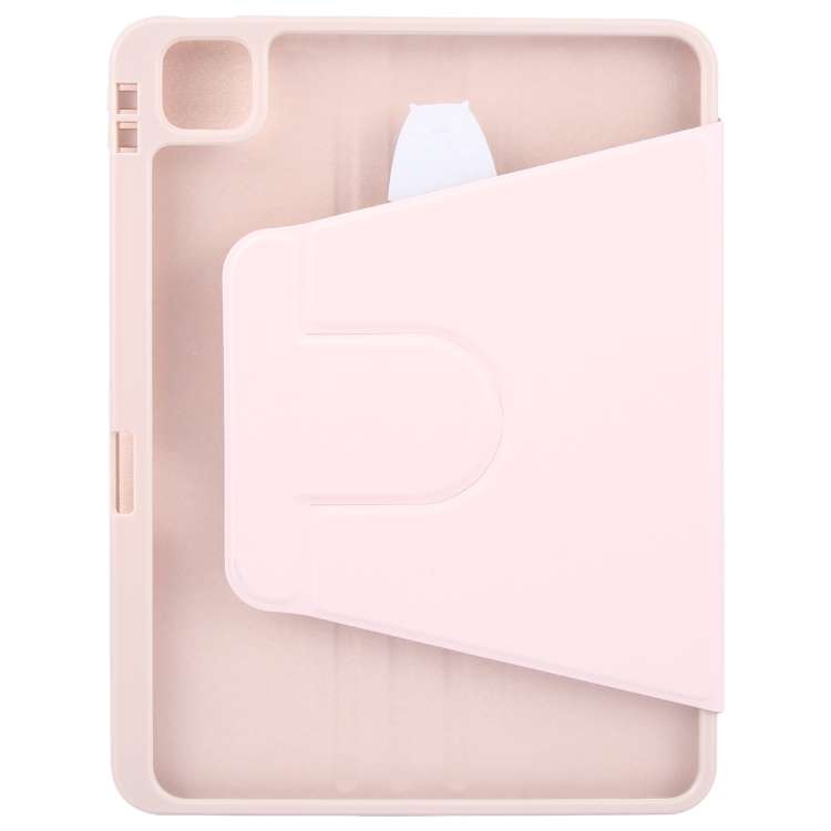 For iPad Air 11 2024 / Air 5 / Air 4 GEBEI Acrylic TPU 3-folding Rotating Smart Tablet Leather Case