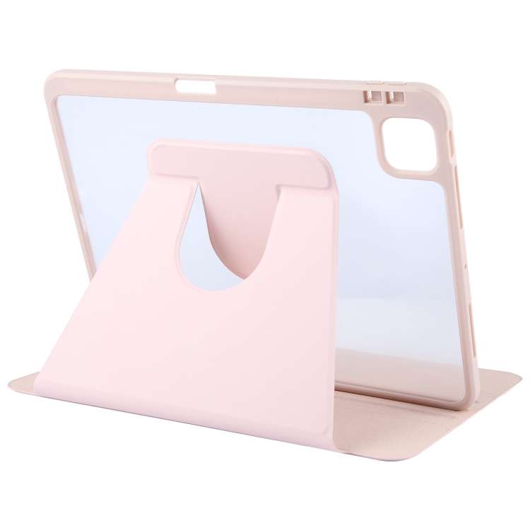 For iPad Air 11 2024 / Air 5 / Air 4 GEBEI Acrylic TPU 3-folding Rotating Smart Tablet Leather Case