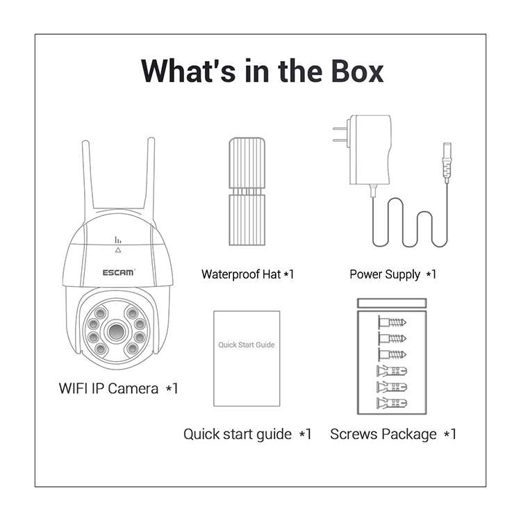 ESCAM QF518 5MP Smart WiFi IP Camera, Support AI Humanoid Detection / Auto Tracking / Dual Light Nig