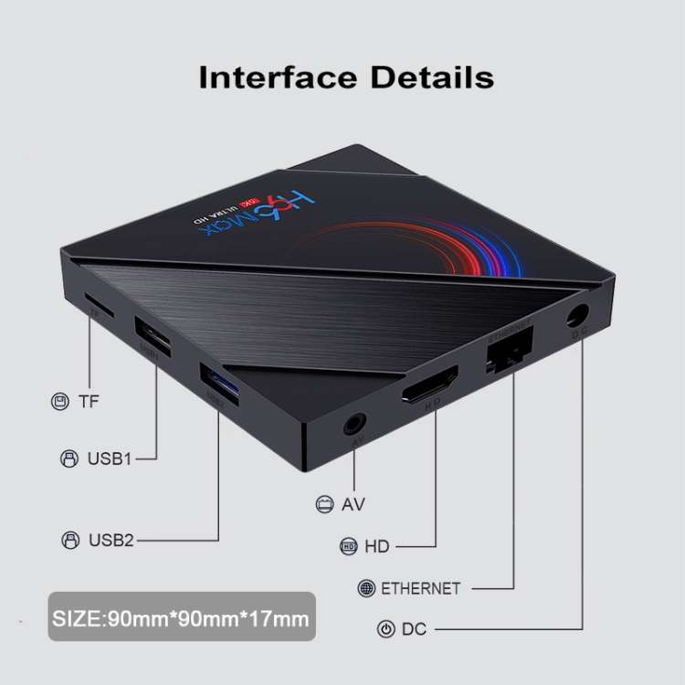 H96 Max 6K Ultra HD Smart TV Box with Remote Controller, Android 10.0, Allwinner H616 Quad Core ARM
