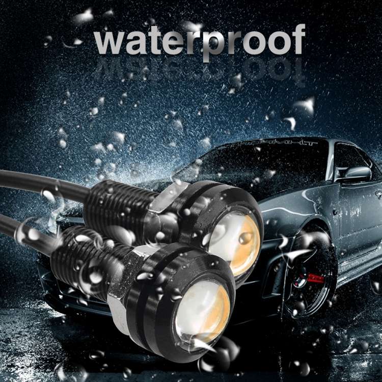 10 PCS 18mm 1.5W DC9-80V Motorcycle Eagle Eye Light Double Lens(Yellow Light)