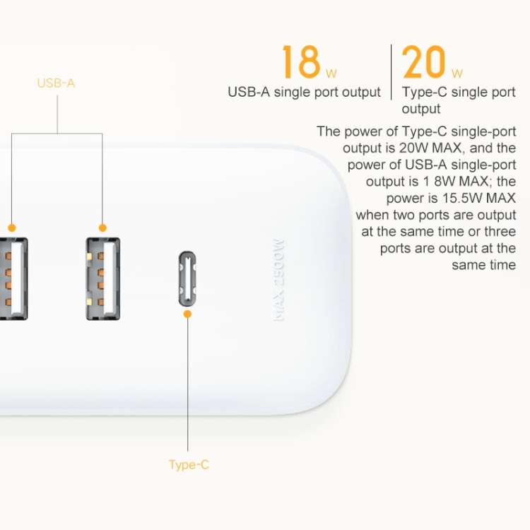 Original Xiaomi XMCXB05QM 2A1C 20W Fast Charging Power Strip Sockets, CN Plug