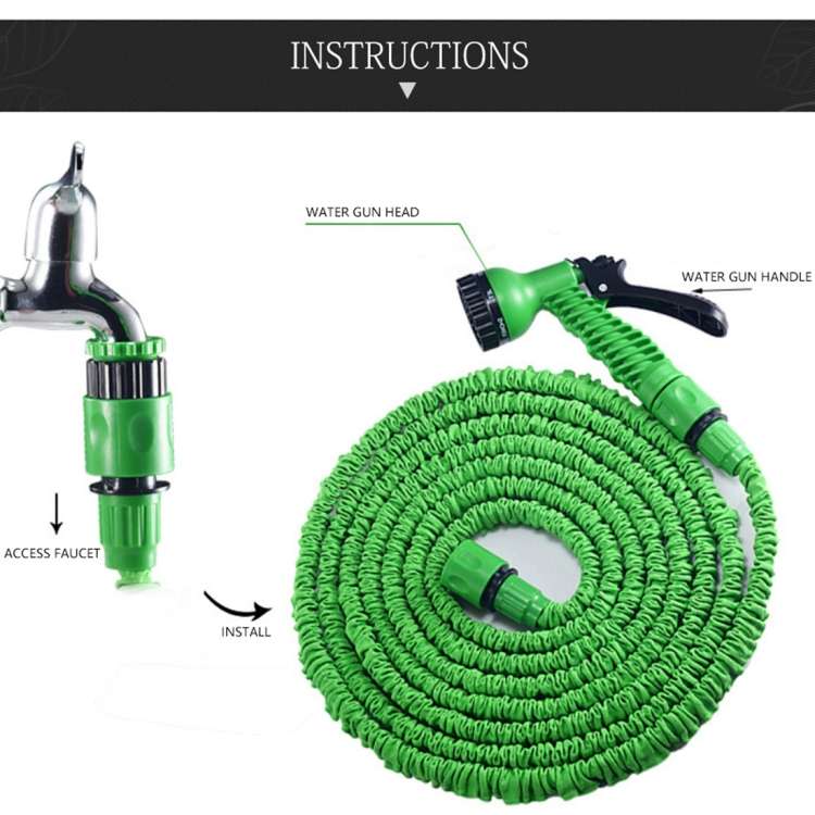 15-45m Telescopic Pipe Expandable Magic Flexible Garden Watering Hose with Spray Gun Set (Blue)