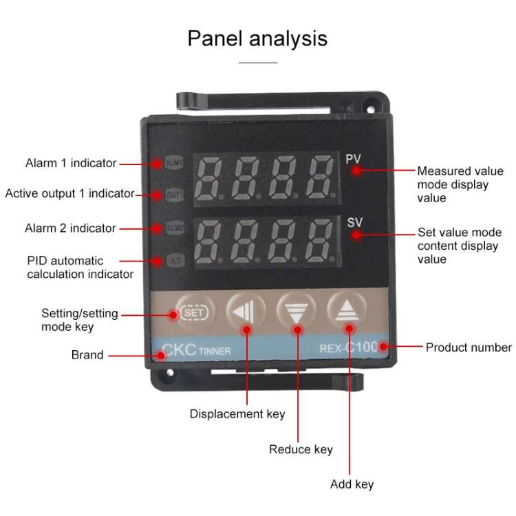 4400W REX-C100 Thermostat + Heat Sink + Thermocouple + SSR-40 DA Solid State Module Intelligent Temp