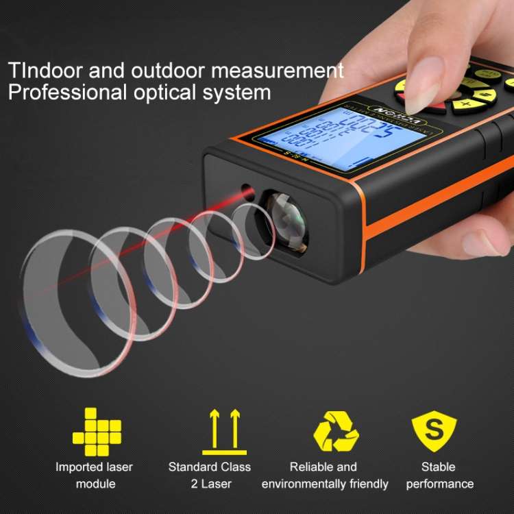 VCHON 120m Handheld Rechargeable Voice Laser Rangefinder High Precision Infrared Room Measuring Inst