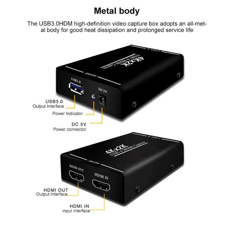 EC289 4K HDMI USB3.0 HD Video Capture Recorder Box