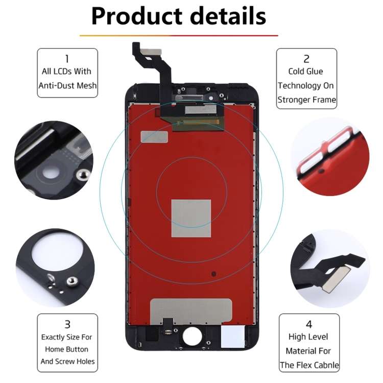 Original LCD Screen for iPhone 6S Plus with Digitizer Full Assembly (Black)