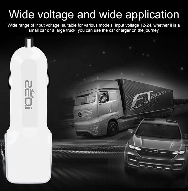ZEQI ZE-C88 5V 3A Dual USB Ports Socket Cigarette Lighter Splitter Car Charger