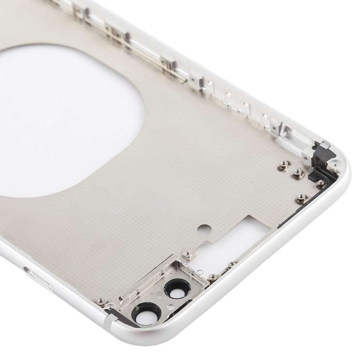 Transparent Back Cover with Camera Lens & SIM Card Tray & Side Keys for iPhone 8 Plus (White)