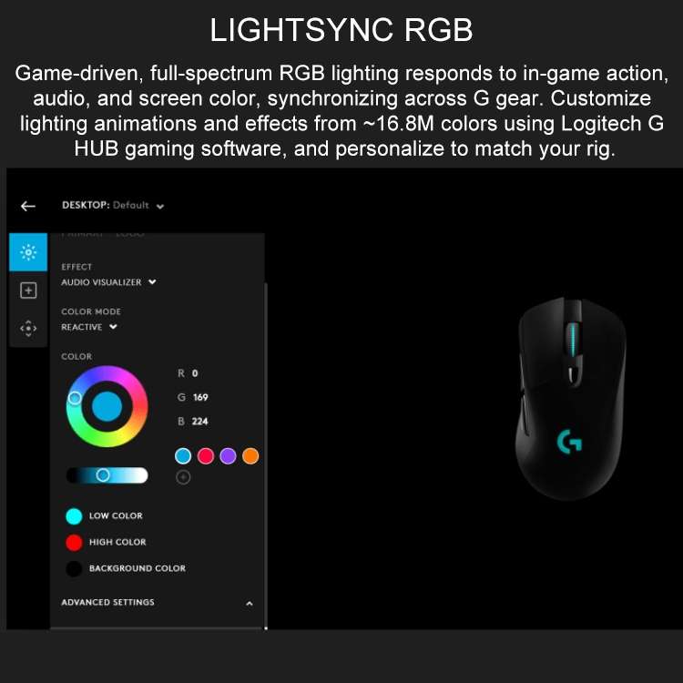 Logitech G703 LIGHTSPEED 16000 DPI 6 Programmable Buttons HERO 16K Sensor RGB Backlight Wireless Opt
