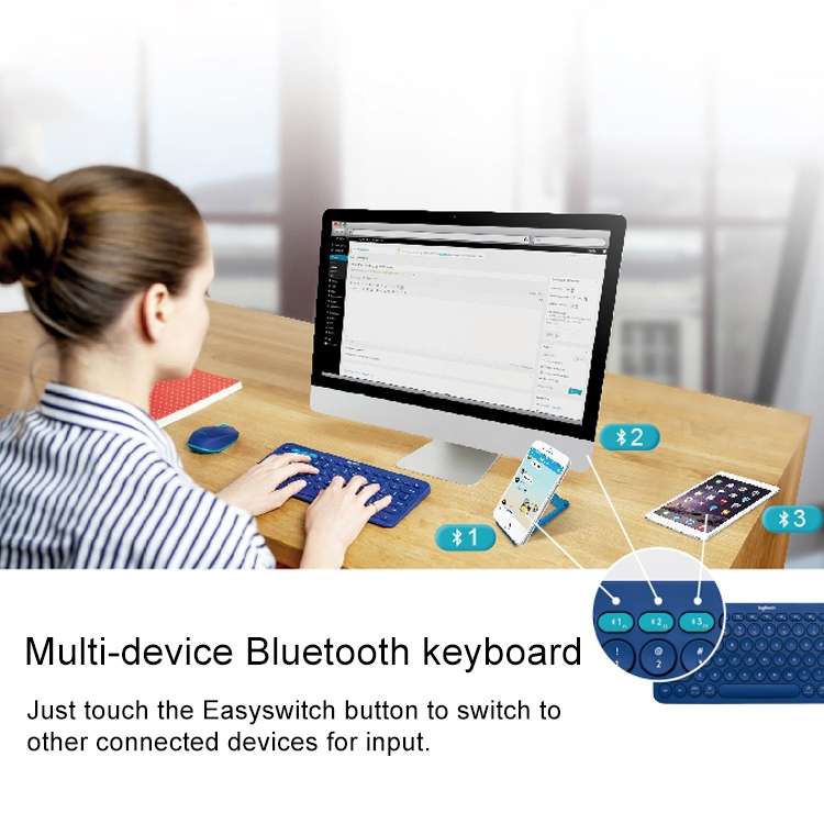 Logitech K380 Portable Multi-Device Wireless Bluetooth Keyboard (Pink)
