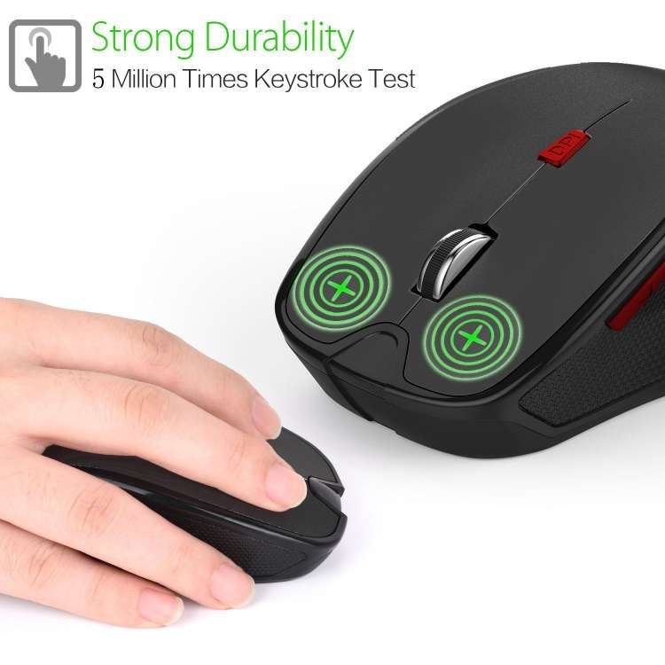 HXSJ T21 2.4GHz Bluetooth 3.0 6-keys Wireless 2400DPI Four-speed Adjustable Optical Gaming Mouse for