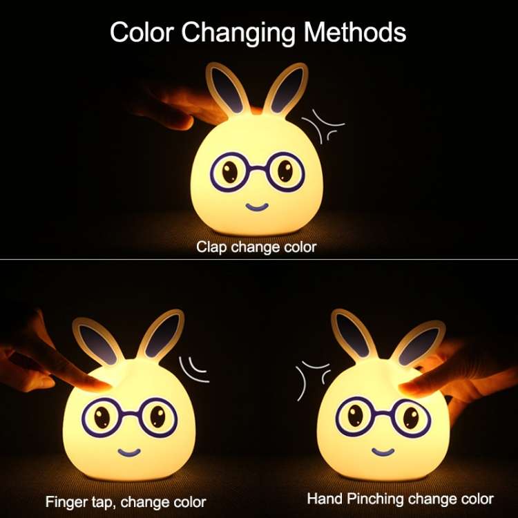 Cartoon Colorful Changing Touch Pat Sensor Night Light, Creative Battery Powered LED Decoration Lamp