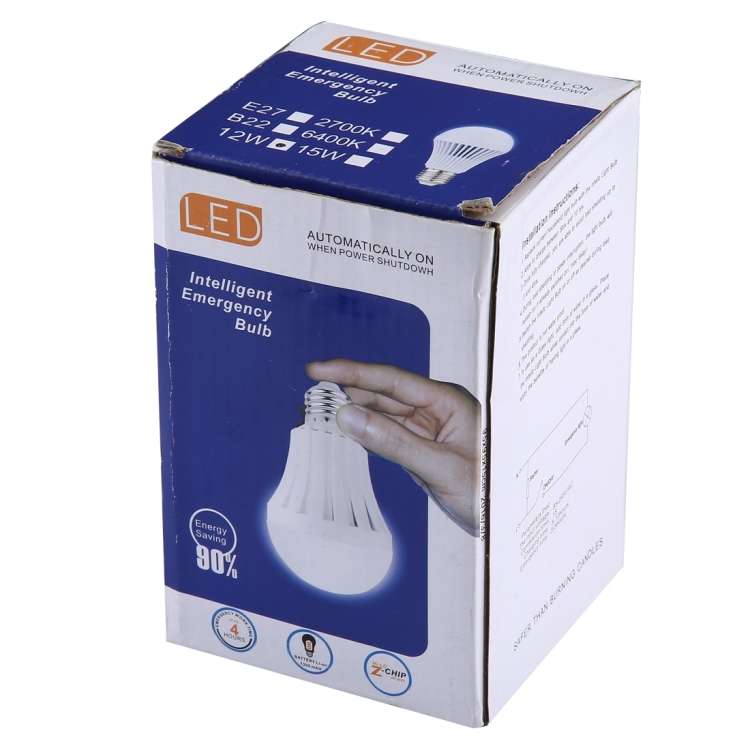 E27 12W SMD 5730 LED Bulbs, 24 LEDs 1080 LM 6000-6500K LED Intelligent Emergency Ball Steep Lights,