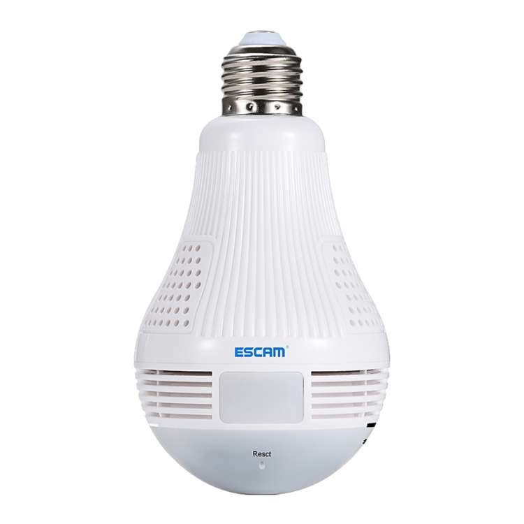 ESCAM QP136 Light Bulb 360 Degrees VR Panoramic 1.3MP WiFi Camera, Support Motion Detection, Alarm M