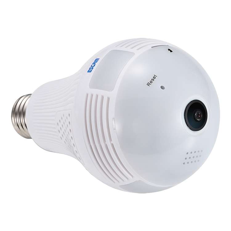 ESCAM QP136 Light Bulb 360 Degrees VR Panoramic 1.3MP WiFi Camera, Support Motion Detection, Alarm M