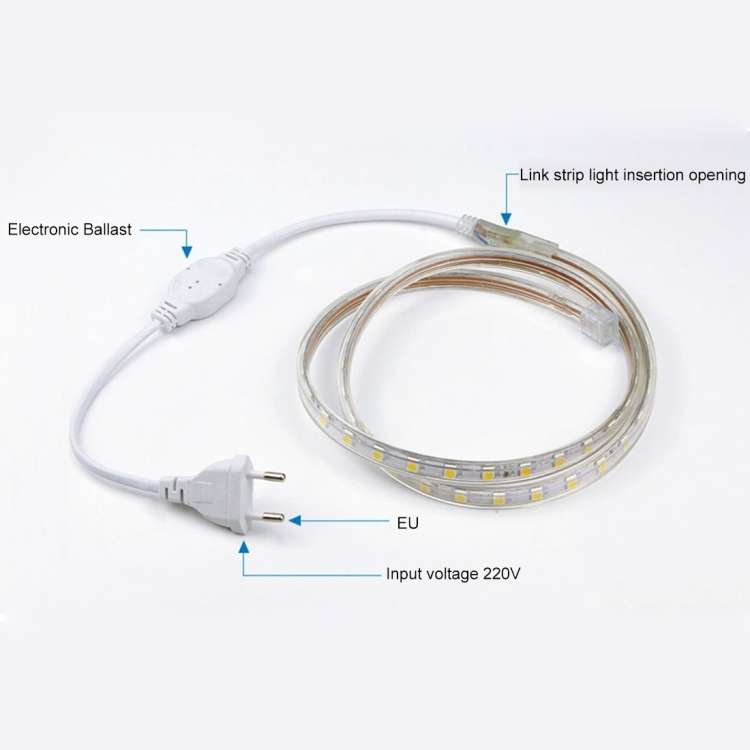 Casing Waterproof LED Light Strip, Length: 2m, Waterproof IP65 SMD 5730 LED Light with Power Plug, 1