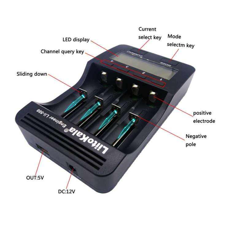 LiitoKala lii-500 Lithium Battery Charger for Li-ion IMR 18650, 26650, 16340, 14500, 10440, 18500, U