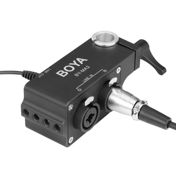 BOYA BY-MA2 Dual-Channel XLR Audio Mixer with 6.35mm input & 3.5mm Jack for DSLR Cameras (Black)