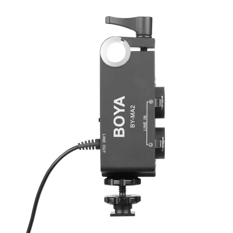 BOYA BY-MA2 Dual-Channel XLR Audio Mixer with 6.35mm input & 3.5mm Jack for DSLR Cameras (Black)