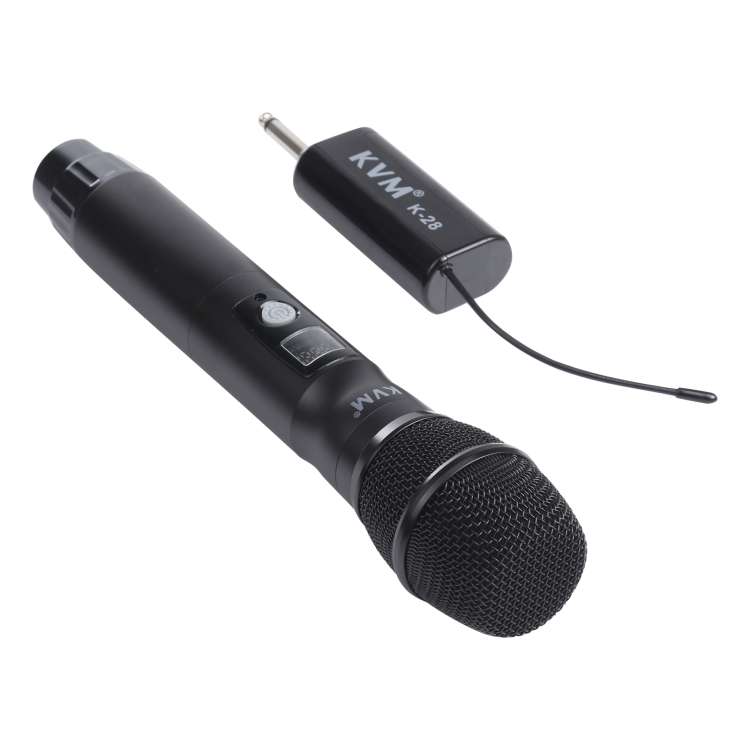 KVM KV-28 1-to-2 Handheld UHF/VHF Wireless Microphones with Receiver(Black)